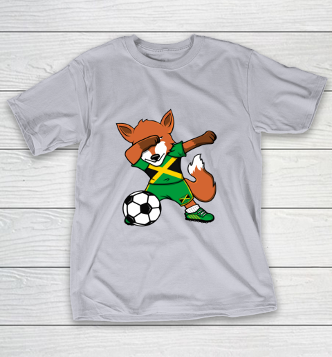 Dabbing Fox Jamaica Soccer Fans Jersey Jamaican Football Fan T-Shirt 6