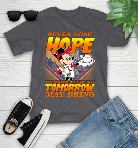Philadelphia Phillies MLB Baseball Mickey Disney Never Lose Hope Youth T-Shirt 6