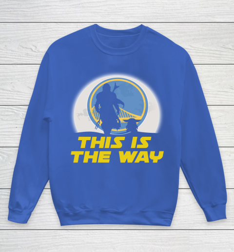 Golden State Warriors NBA Basketball Star Wars Yoda And Mandalorian This Is The Way Youth Sweatshirt 6
