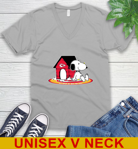 NFL Football Kansas City Chiefs Snoopy The Peanuts Movie Shirt V-Neck T-Shirt 4