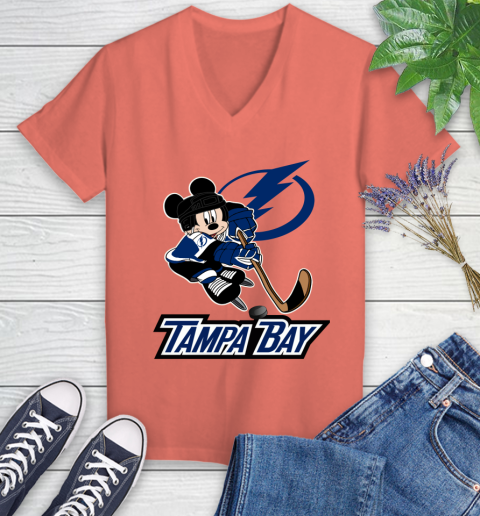NHL Tampa Bay Lightning Mickey Mouse Disney Hockey T Shirt Women s