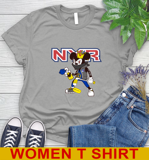 New York Rangers NHL Hockey Mickey Peace Sign Sports Women's T-Shirt 11