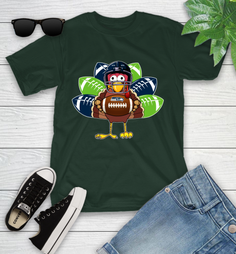 Seattle Seahawks Turkey Thanksgiving Day Youth T-Shirt 5