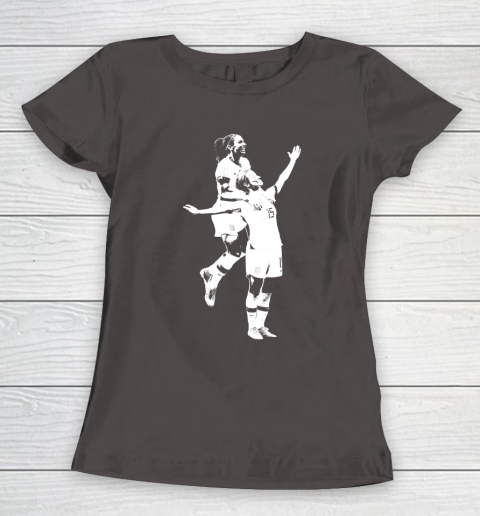 Megan Rapinoe and Alex Morgan Victory Pose  The White Stencil Women's T-Shirt 7