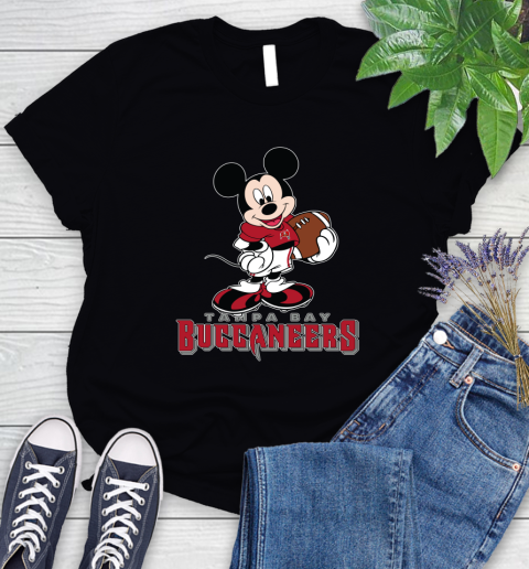 NFL Football Tampa Bay Buccaneers Cheerful Mickey Mouse Shirt Women's T-Shirt