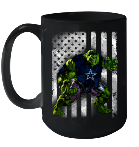 Dallas Cowboys Hulk Marvel Avengers NFL Football American Flag Ceramic Mug 15oz