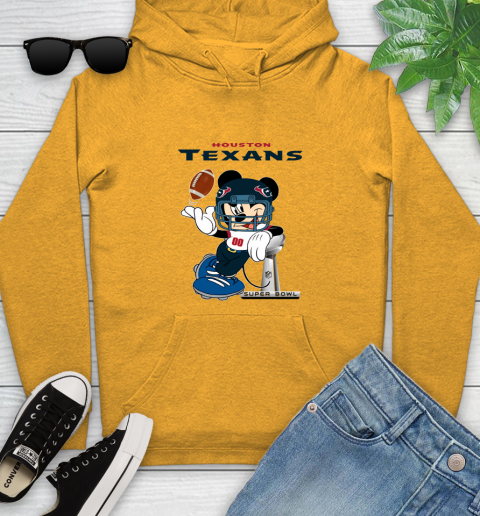 NFL Houston Texans Mickey Mouse Disney Super Bowl Football T Shirt Youth Hoodie 3
