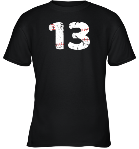 Number #13 BASEBALL Vintage Distressed Team Youth T-Shirt