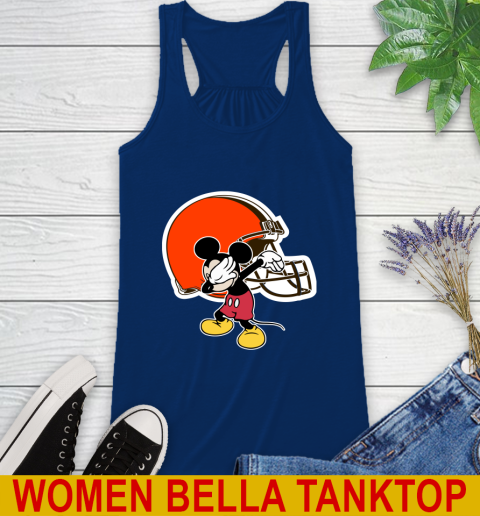 Cleveland Browns NFL Football Dabbing Mickey Disney Sports Racerback Tank 9
