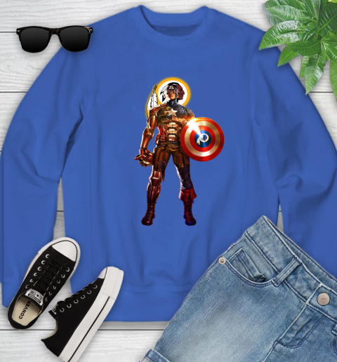 NFL Captain America Marvel Avengers Endgame Football Sports Washington Redskins Youth Sweatshirt 8