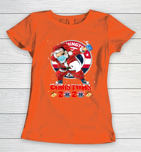 Washington Wizards Funny Santa Claus Dabbing Christmas 2020 NBA Women's T-Shirt 3