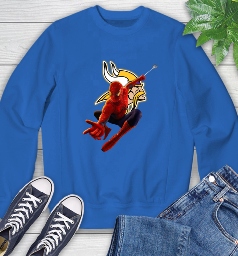 NFL Spider Man Avengers Endgame Football Minnesota Vikings Sweatshirt 8
