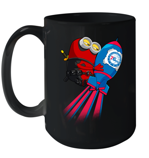 NBA Basketball Philadelphia 76ers Deadpool Minion Marvel Shirt Ceramic Mug 15oz