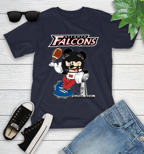 NFL Atlanta Falcons Mickey Mouse Disney Super Bowl Football T Shirt Youth T-Shirt 3