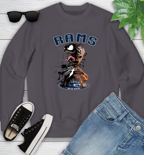 NFL Los Angeles Rams Football Venom Groot Guardians Of The Galaxy Youth Sweatshirt 6