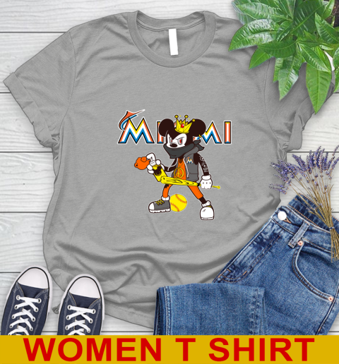 Miami Marlins MLB Baseball Mickey Peace Sign Sports Women's T-Shirt 12 Miami Marlins MLB Baseball Mickey Peace Sign Sports Women's T-Shirt - Image 12