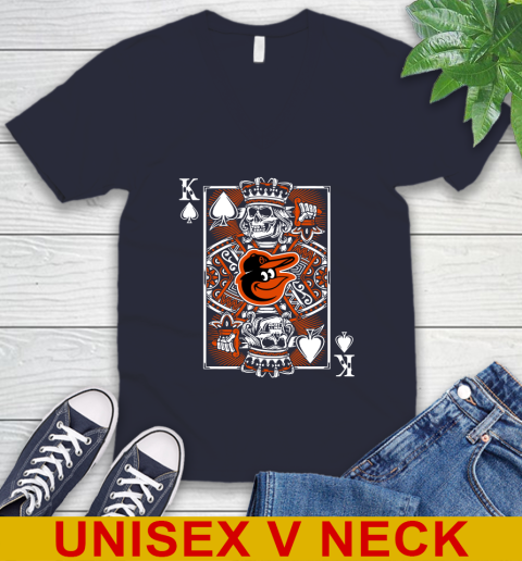 Baltimore Orioles MLB Baseball The King Of Spades Death Cards Shirt V-Neck T-Shirt - Image 3