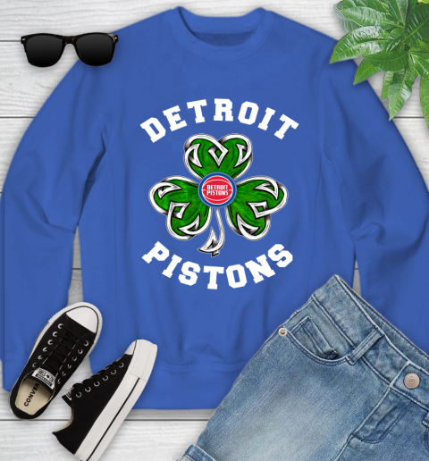 NBA Detroit Pistons Three Leaf Clover St Patrick's Day Basketball Sports Youth Sweatshirt 7