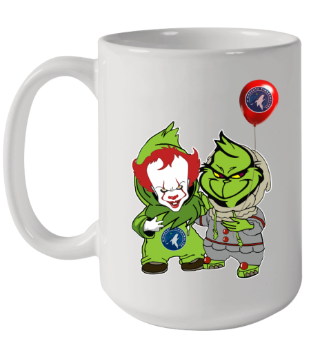 Minnesota Timberwolves Baby Pennywise Grinch Christmas NBA Basketball Ceramic Mug 15oz