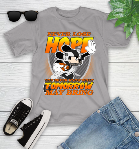 Oakland Raiders NFL Football Mickey Disney Never Lose Hope Youth T-Shirt 4