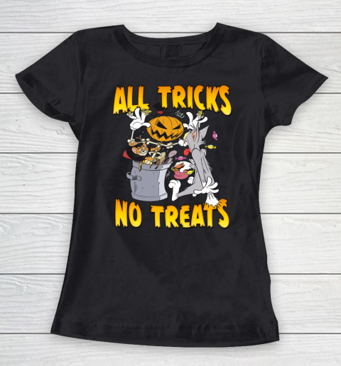 Tom And Jerry Halloween All Tricks No Treats Spooky Garbage Women's T-Shirt