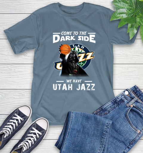 NBA Come To The Dark Side We Have Utah Jazz Star Wars Darth Vader Basketball T-Shirt 8