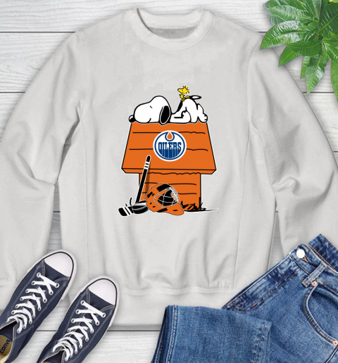 Edmonton Oilers NHL Hockey Snoopy Woodstock The Peanuts Movie Sweatshirt