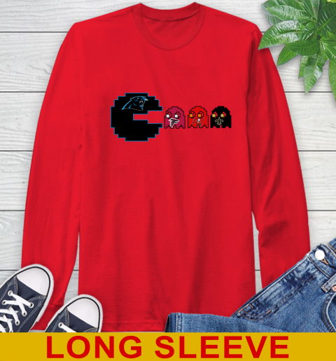 Carolina Panthers NFL Football Pac Man Champion Long Sleeve T-Shirt 10