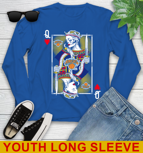 NBA Basketball New York Knicks The Queen Of Hearts Card Shirt Youth Long Sleeve 10