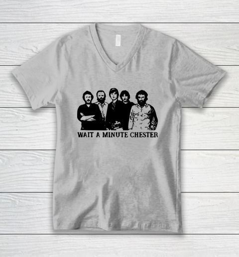 Wait A Minute Chester April Wine V-Neck T-Shirt 2