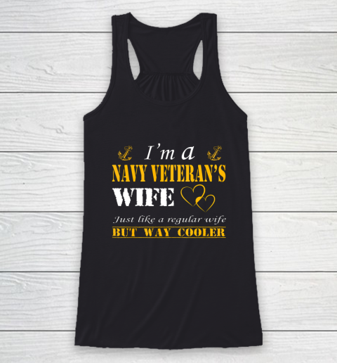 Womens I am a Navy veterans wife t shirt Navy veteran Racerback Tank