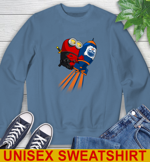 NHL Hockey Edmonton Oilers Deadpool Minion Marvel Shirt Sweatshirt 10