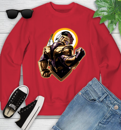 NFL Thanos Avengers Endgame Football Sports Washington Redskins Youth Sweatshirt 9