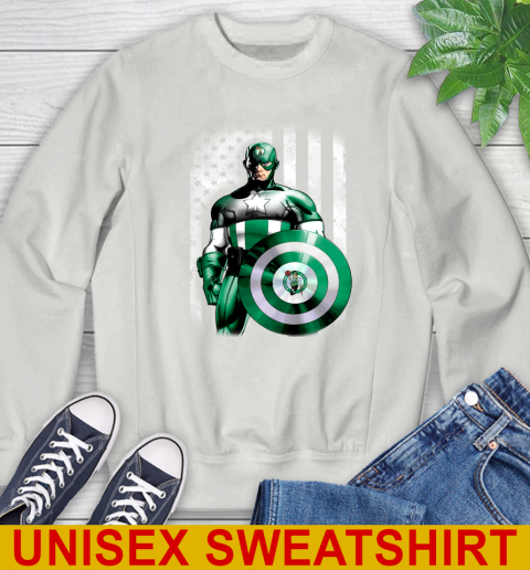 Boston Celtics NBA Basketball Captain America Marvel Avengers American Flag Shirt Sweatshirt 5