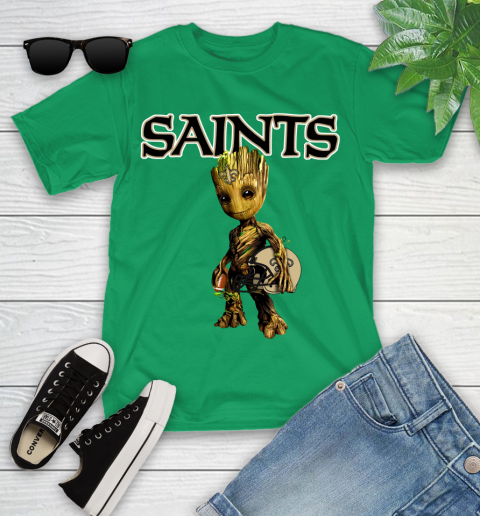 New Orleans Saints NFL Football Groot Marvel Guardians Of The Galaxy Youth T-Shirt 6
