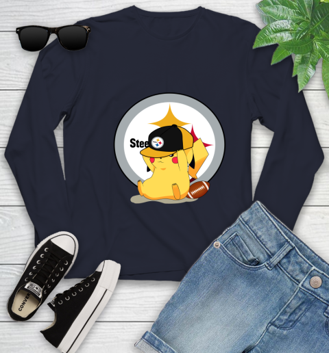 NFL Pikachu Football Sports Pittsburgh Steelers Youth Long Sleeve 3