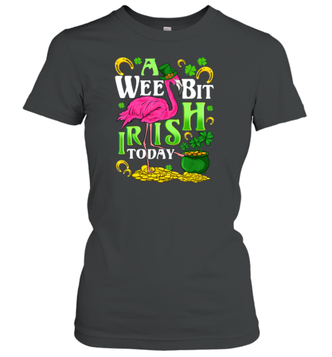A Wee Bit Irish Today Flamingo Leprechaun St Patricks Day Women's T-Shirt