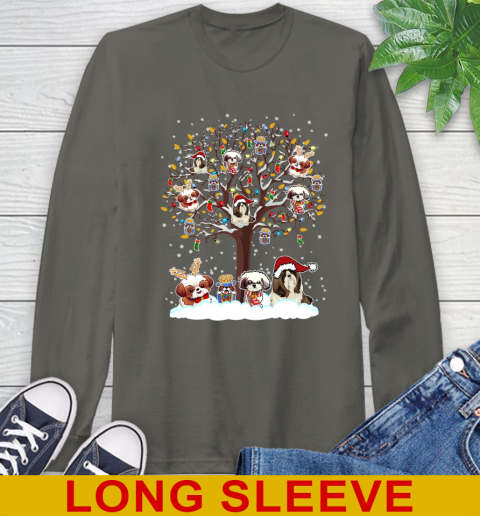 Shih Tzu dog pet lover light christmas tree shirt 64