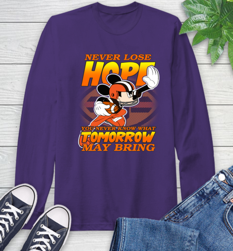 Cleveland Browns NFL Football Mickey Disney Never Lose Hope Long Sleeve T-Shirt 5