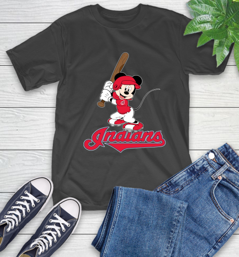 MLB Baseball Cleveland Indians Cheerful Mickey Mouse Shirt T-Shirt
