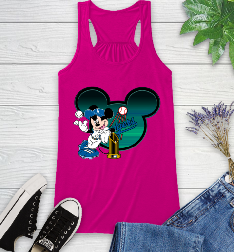 MLB Los Angeles Dodgers The Commissioner's Trophy Mickey Mouse Disney Racerback Tank 8