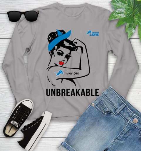 NFL Detroit Lions Girl Unbreakable Football Sports Youth Long Sleeve 3
