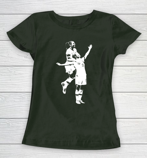Megan Rapinoe and Alex Morgan Victory Pose  The White Stencil Women's T-Shirt 4