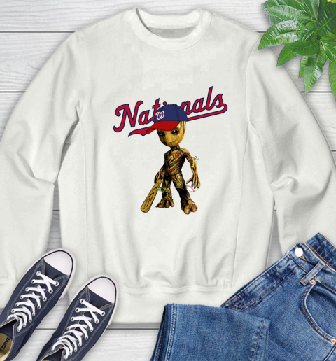 MLB Washington Nationals Groot Guardians Of The Galaxy Baseball Sweatshirt