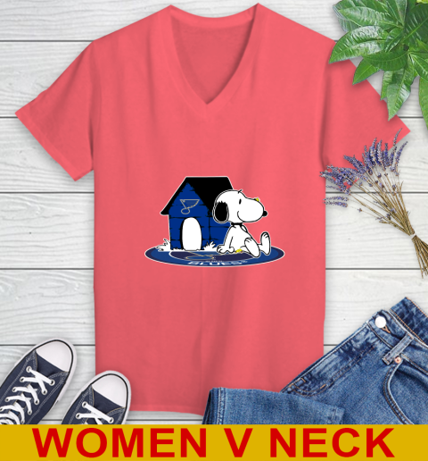 NHL Hockey St.Louis Blues Snoopy The Peanuts Movie Shirt Women's V-Neck T-Shirt 7