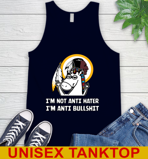 Washington Redskins NFL Football Unicorn I'm Not Anti Hater I'm Anti Bullshit Tank Top 3