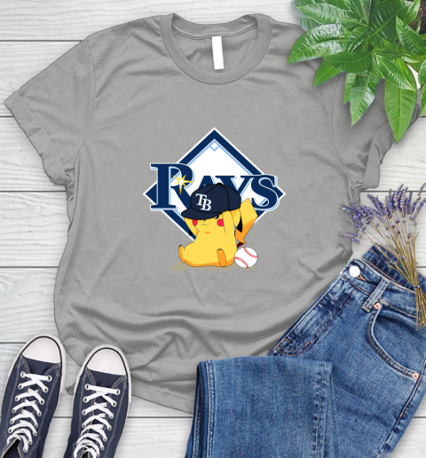 MLB Pikachu Baseball Sports Tampa Bay Rays Women's T-Shirt 10