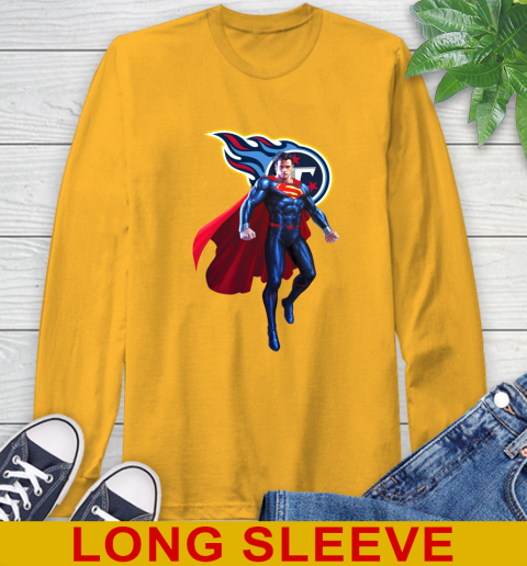 NFL Superman DC Sports Football Tennessee Titans Long Sleeve T-Shirt 3