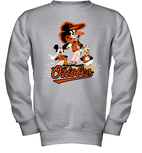 MLB Baltimore Orioles Mickey Mouse Donald Duck Goofy Baseball T Shirt Youth  T-Shirt