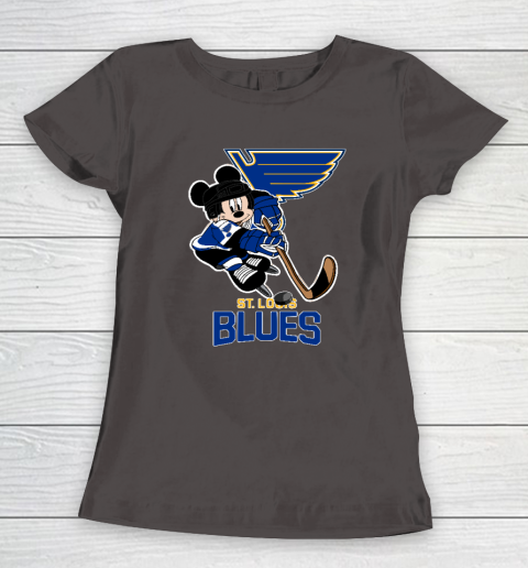 NHL St.Louis Blues Mickey Mouse Disney Hockey Women's T-Shirt 5